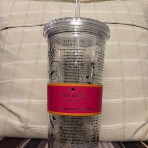 Kate Spade Double Wall Recipe Cup w/ lid & straw